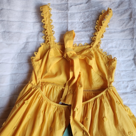 FARM RIO Yellow 3D Flowers Midi Dress Size L BNWT NO LOW balling!!! - Picture 13 of 14